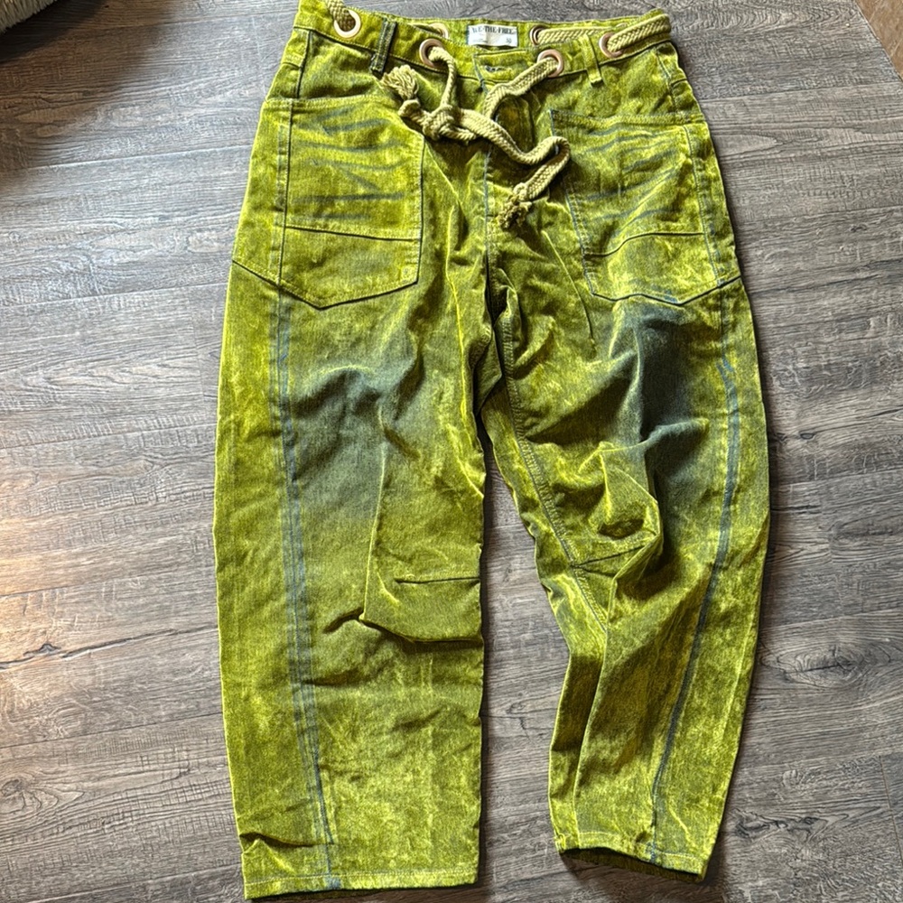 Women’s We The Free Green Corduroy Barrel Pants